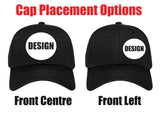 CUSTOM Cap FULL BACK - 12 or more pieces 1 Colour Print - (1 design)
