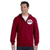CUSTOM Hoodie Full Zip - One Colour Print (Two Logos) - 1-11 Peices