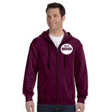 CUSTOM Hoodie Full Zip - One Colour Print (Two Logos) - 1-11 Peices