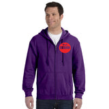 CUSTOM Hoodie Full Zip - One Colour Print (Two Logos) - 1-11 Peices