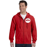 CUSTOM Hoodie Full Zip - One Colour Print (Two Logos) - 1-11 Peices