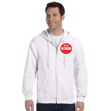 CUSTOM Hoodie Full Zip - One Colour Print (Two Logos) - 1-11 Peices