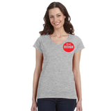 CUSTOM T-Shirt Ladies V-Neck - One Colour Print (One Design) - 1 - 11 Pieces