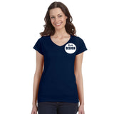CUSTOM T-Shirt Ladies V-Neck - One Colour Print (One Design) - 1 - 11 Pieces