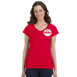 CUSTOM T-Shirt Ladies V-Neck - 12 or More Pieces - 1 colour print  (1 Design)