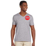 CUSTOM T-Shirt Men's V-Neck - One Colour Print (One Design) - 1 - 11 Pieces