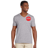 CUSTOM T-Shirt Men's V-Neck - 12 or More Pieces - 1 colour print  (2 Designs)