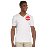 CUSTOM T-Shirt Men's V-Neck - 12 or More Pieces - 1 colour print  (2 Designs)