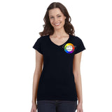 CUSTOM T-Shirt Ladies V-Neck - 12 or More Pieces - Multi-Colour print  (3 Designs)