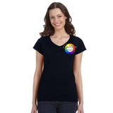 CUSTOM T-Shirt Ladies V-Neck - 12 or More Pieces - Multi-Colour print  (1 Design)