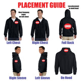 CUSTOM Hoodie Full Zip - One Colour Print (Two Logos) - 1-11 Peices