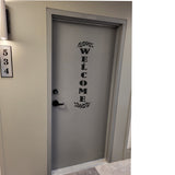 Welcome Door Decal Vertical 1