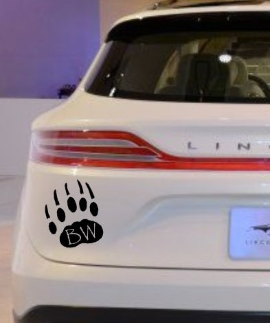 BW Bear Paw Car/Window Decal