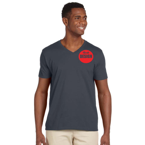 CUSTOM T-Shirt Men's V-Neck - 12 or More Pieces - 1 colour print  (1 Design)