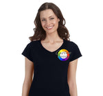 CUSTOM T-Shirt Ladies V-Neck - 12 or More Pieces - Multi-Colour print  (1 Design)