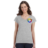 CUSTOM T-Shirt Ladies V-Neck - 12 or More Pieces - Multi-Colour print  (1 Design)
