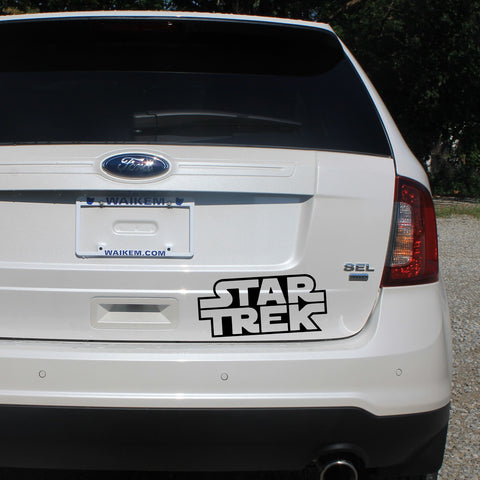 Star Trek in Star Wars Font Car Decal